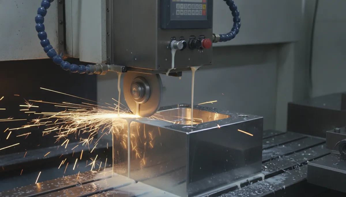 precision mold cavity grinding on Cennetic CNC grinding machine showing surface finish result