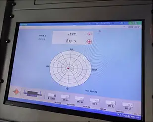 Circular test result displayed on the machine control screen
