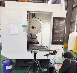 Axis positioning verification with laser equipment
