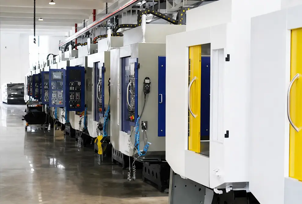 Machining in progress on the factory floor